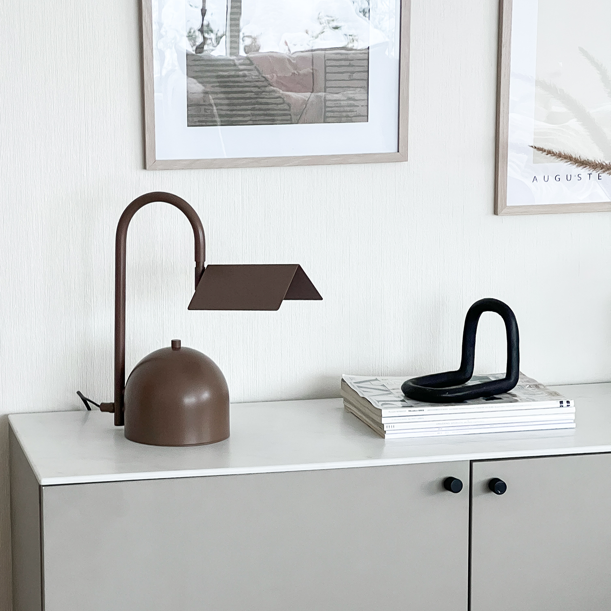 Angol Chunky Table Lamp, Brown