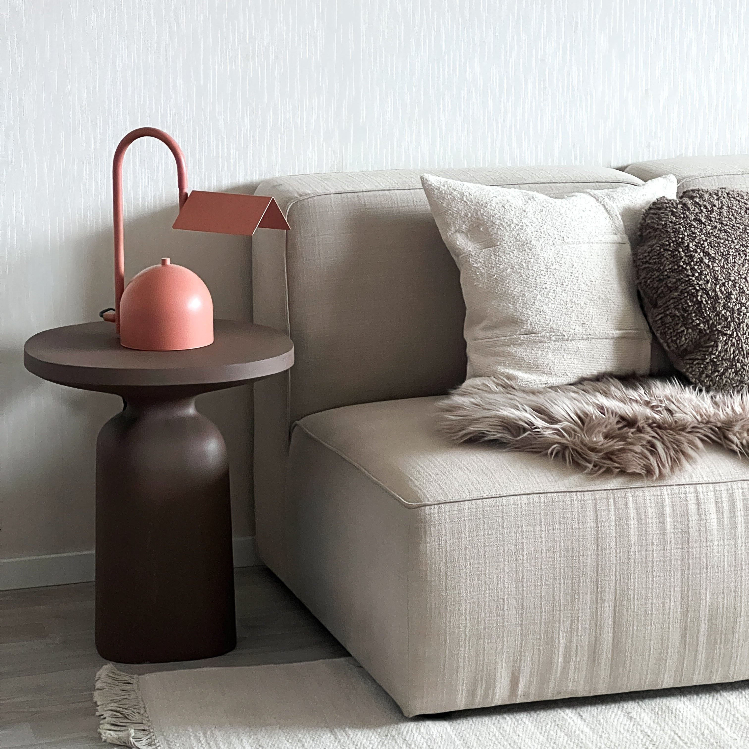 Angol Chunky Table Lamp, Warm Peach