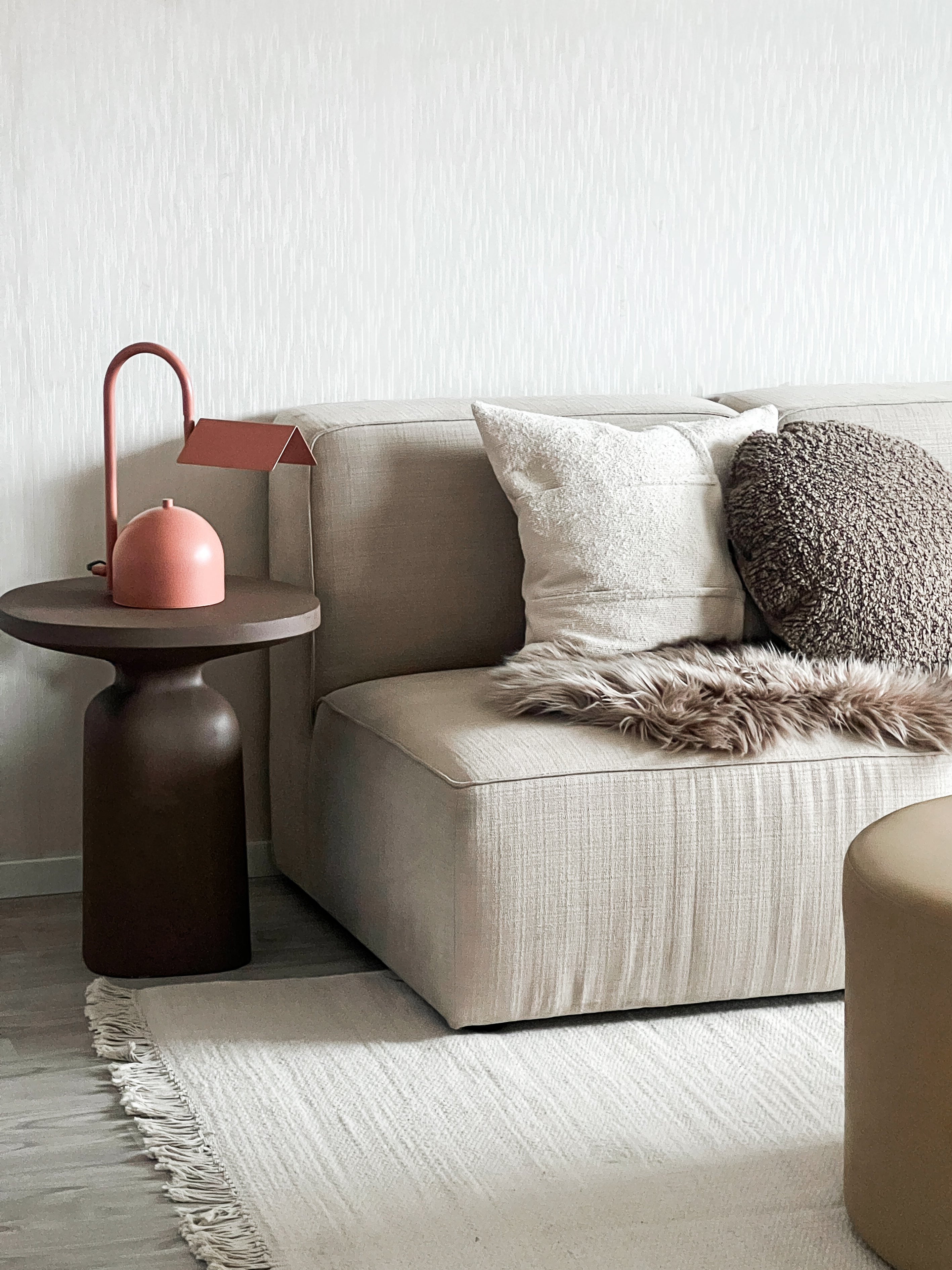 Angol Chunky Table Lamp, Warm Peach