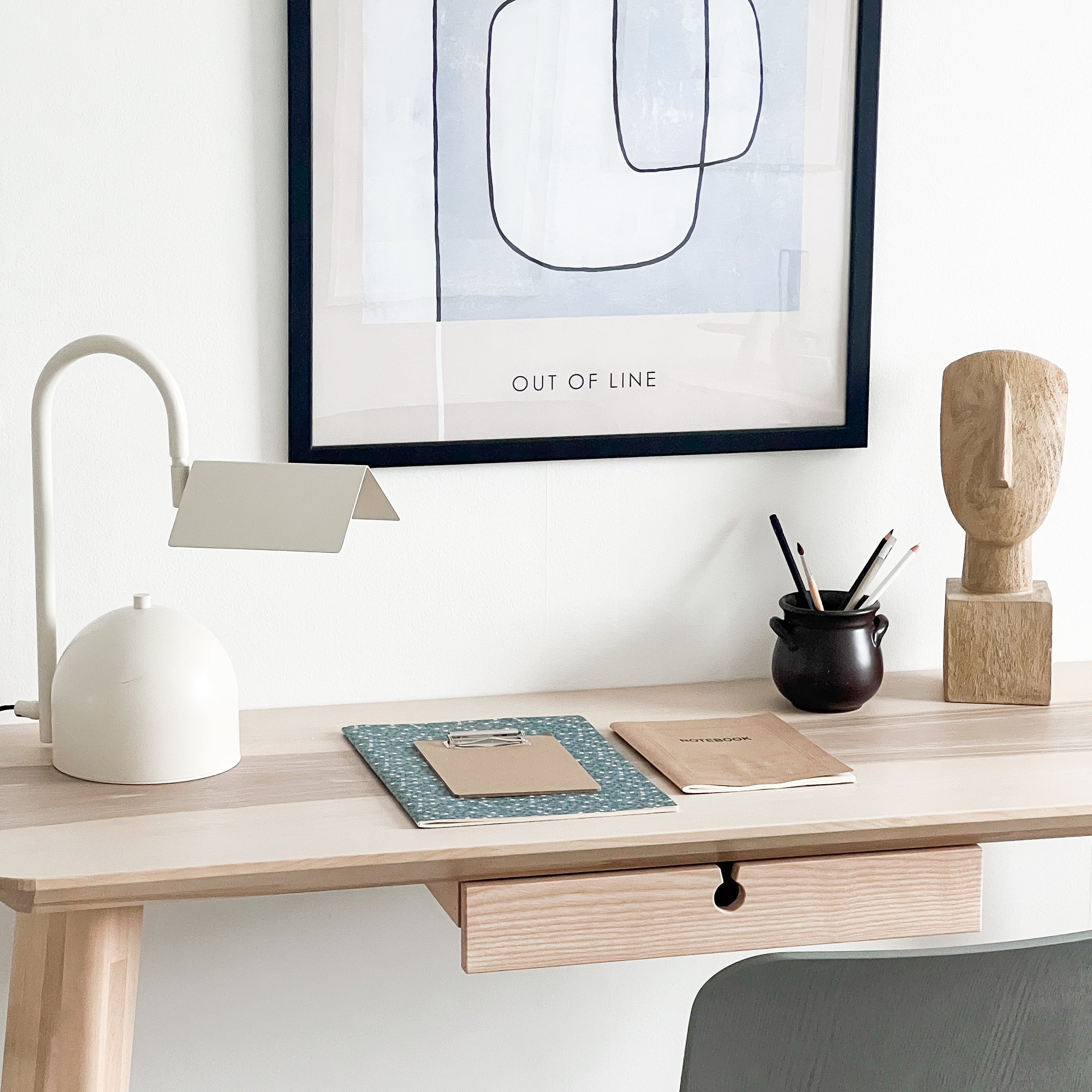 Angol Chunky Table Lamp, Beige