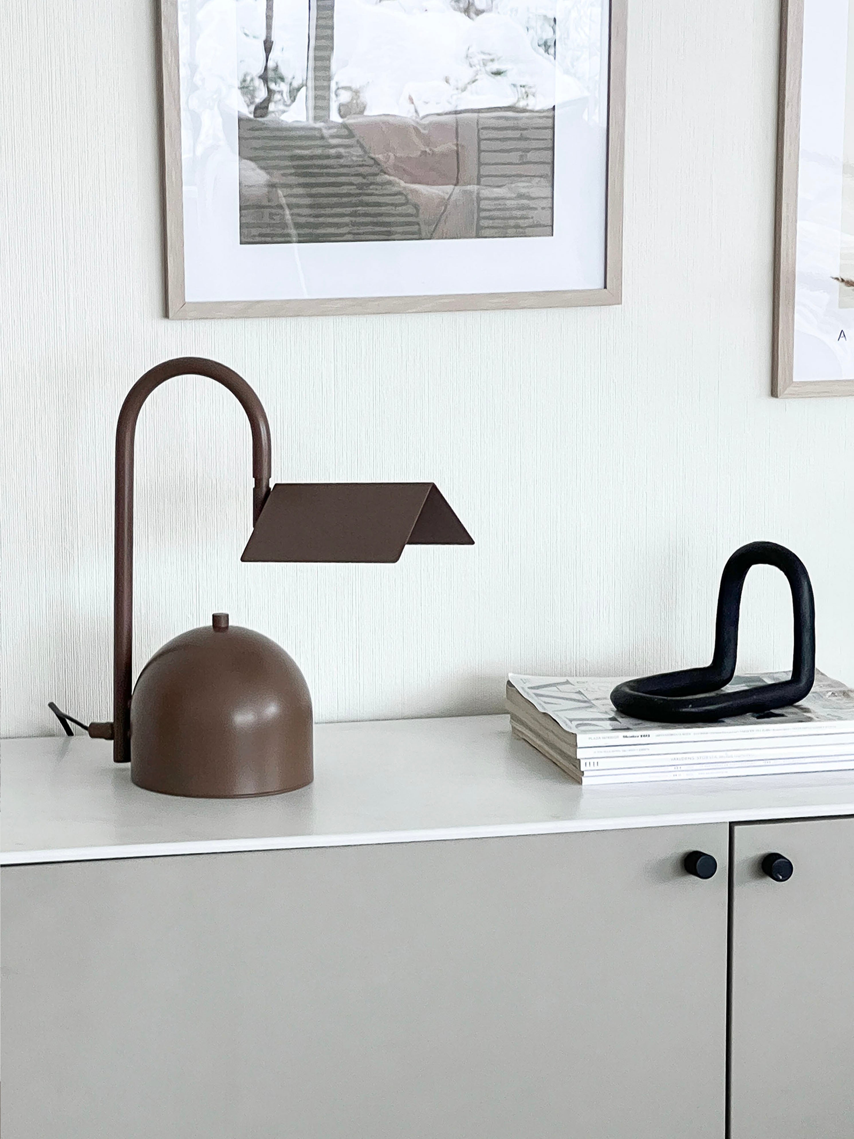 Angol Chunky Table Lamp, Brown