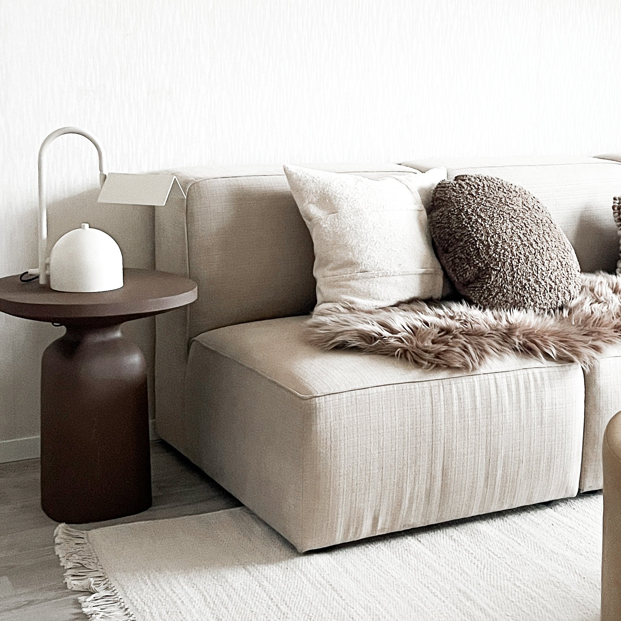 Angol Chunky Table Lamp, Beige