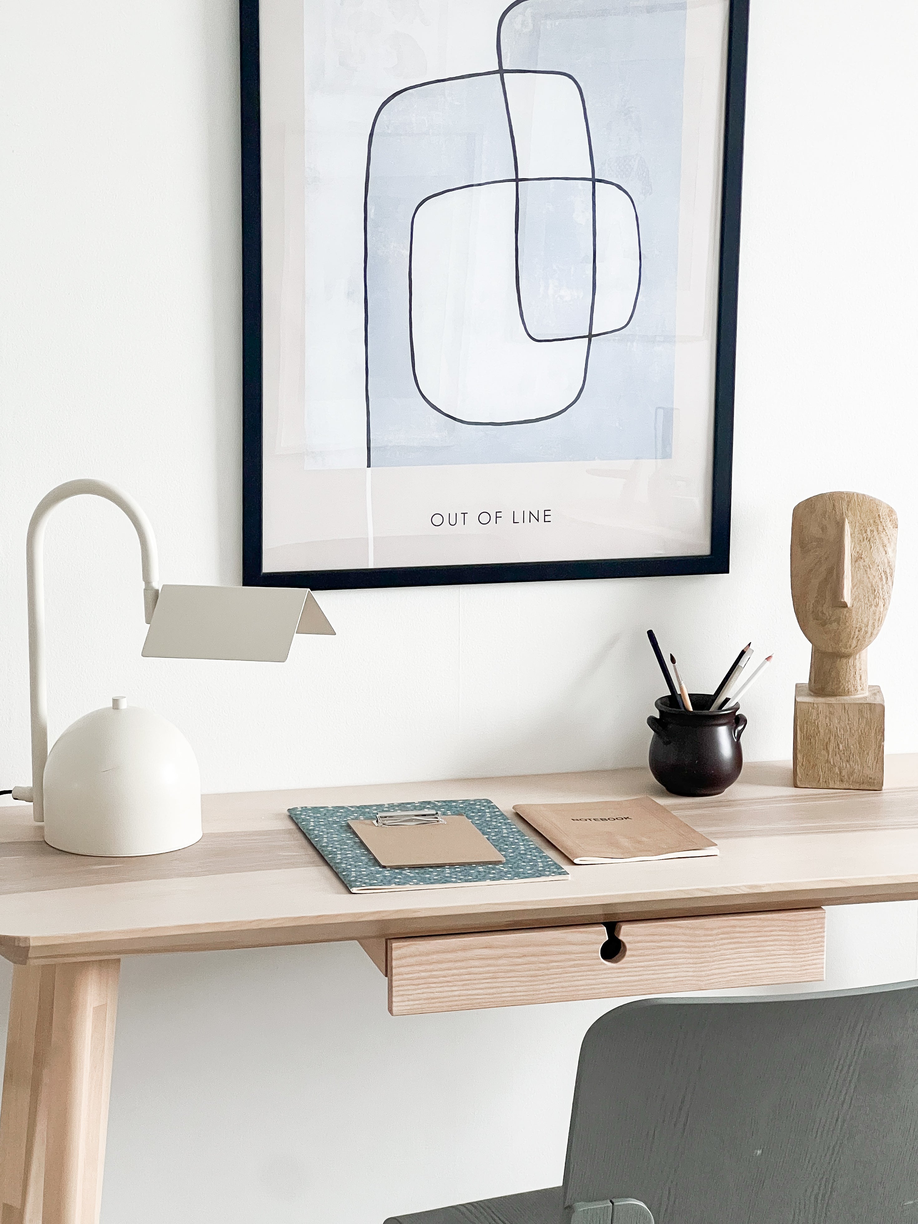 Angol Chunky Table Lamp, Beige