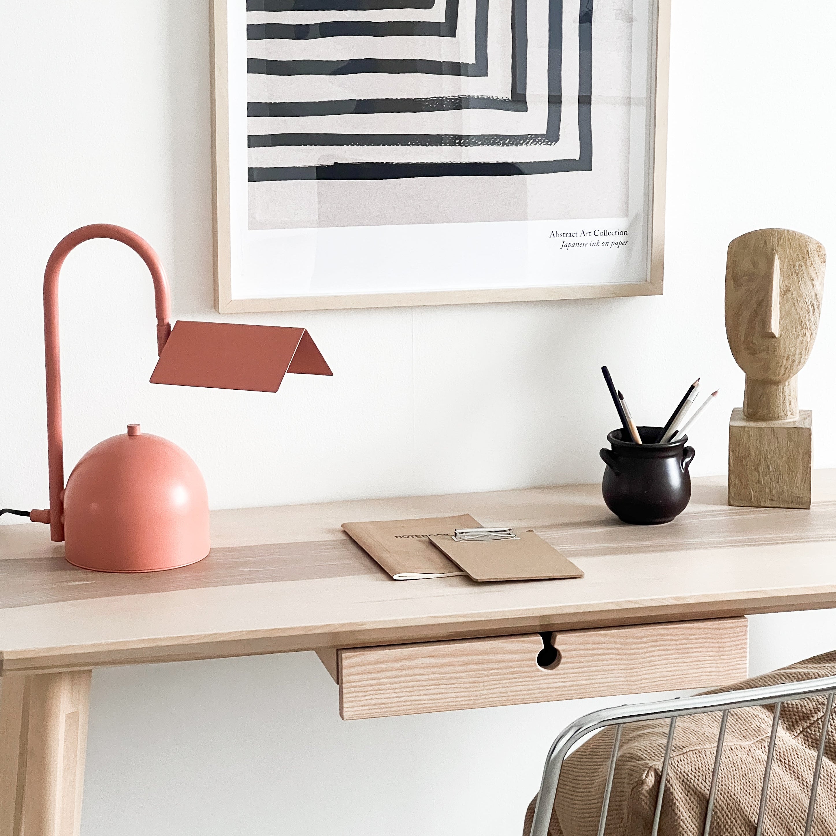 Angol Chunky Table Lamp, Warm Peach